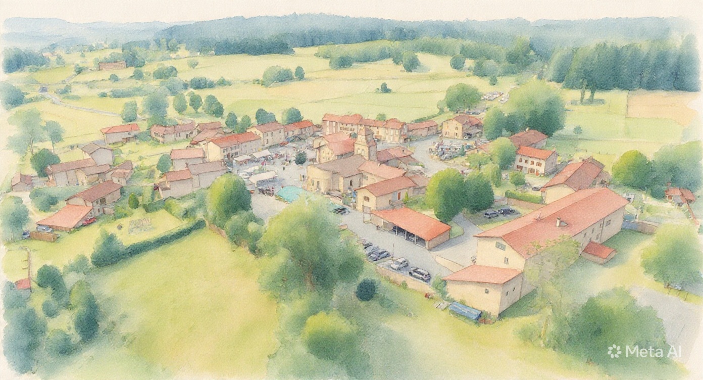 Carte postale ancienne : Félines, vue générale prise de la route du Puy